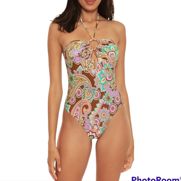 BECCA BY REBECCA VIRTUE GROOVY CANDICE MULTI-WAY ONE PIECE SWIMSUIT L - Picture 3 of 12